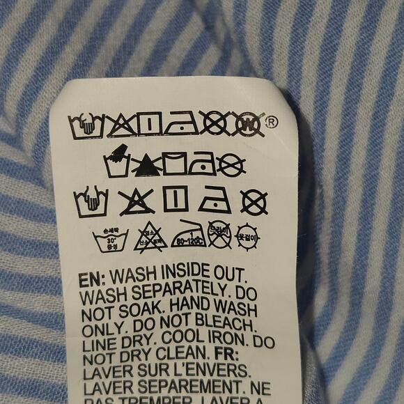 Billa bong Button Front Striped Small Sundress Blue White Beach Nautical Coastal - Picture 10 of 10